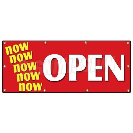 Signmission NOW OPEN BANNER SIGN grand opening new store for business shop sale B-96 Now Open
